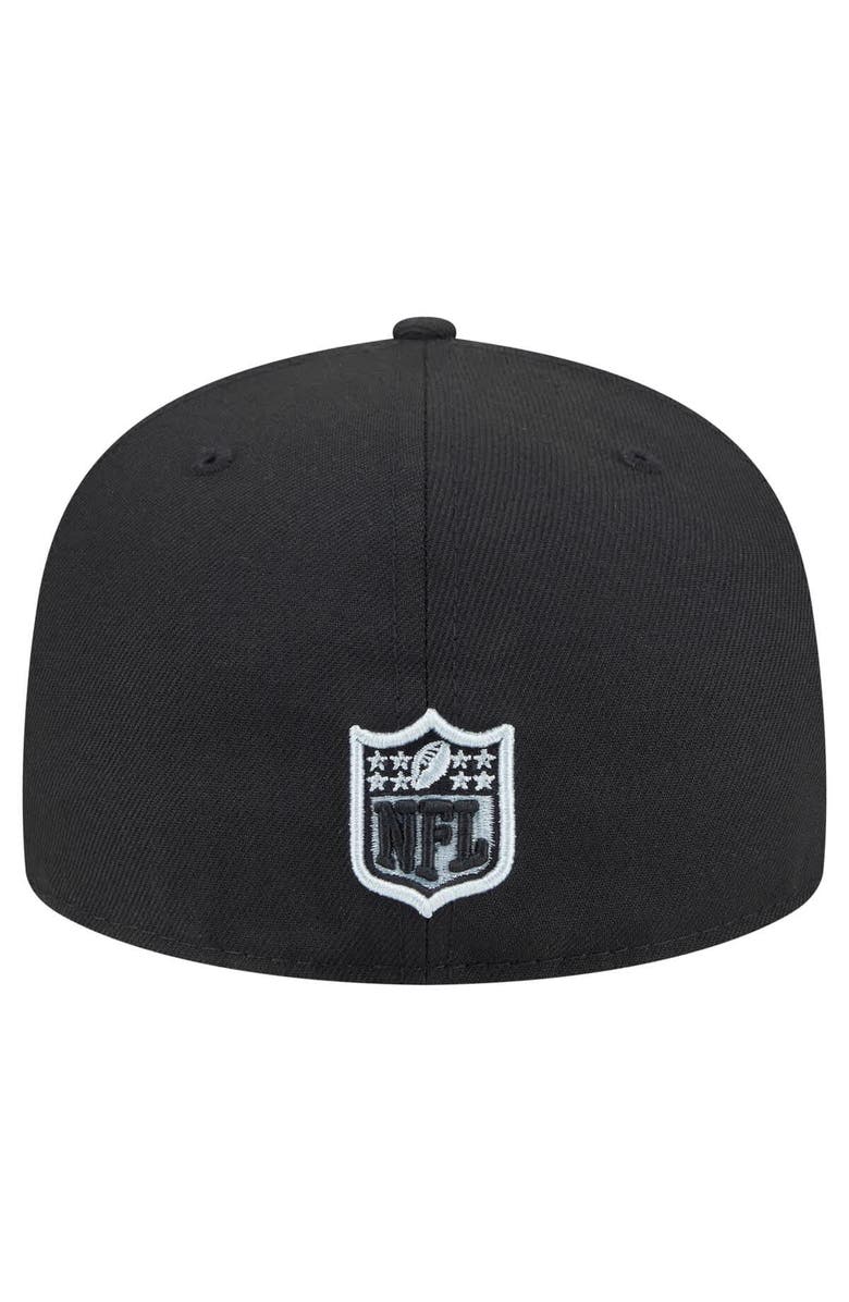 New Era Men's New Era Black Las Vegas Raiders  Oversized 59FIFTY Fitted Hat, Alternate, color, 