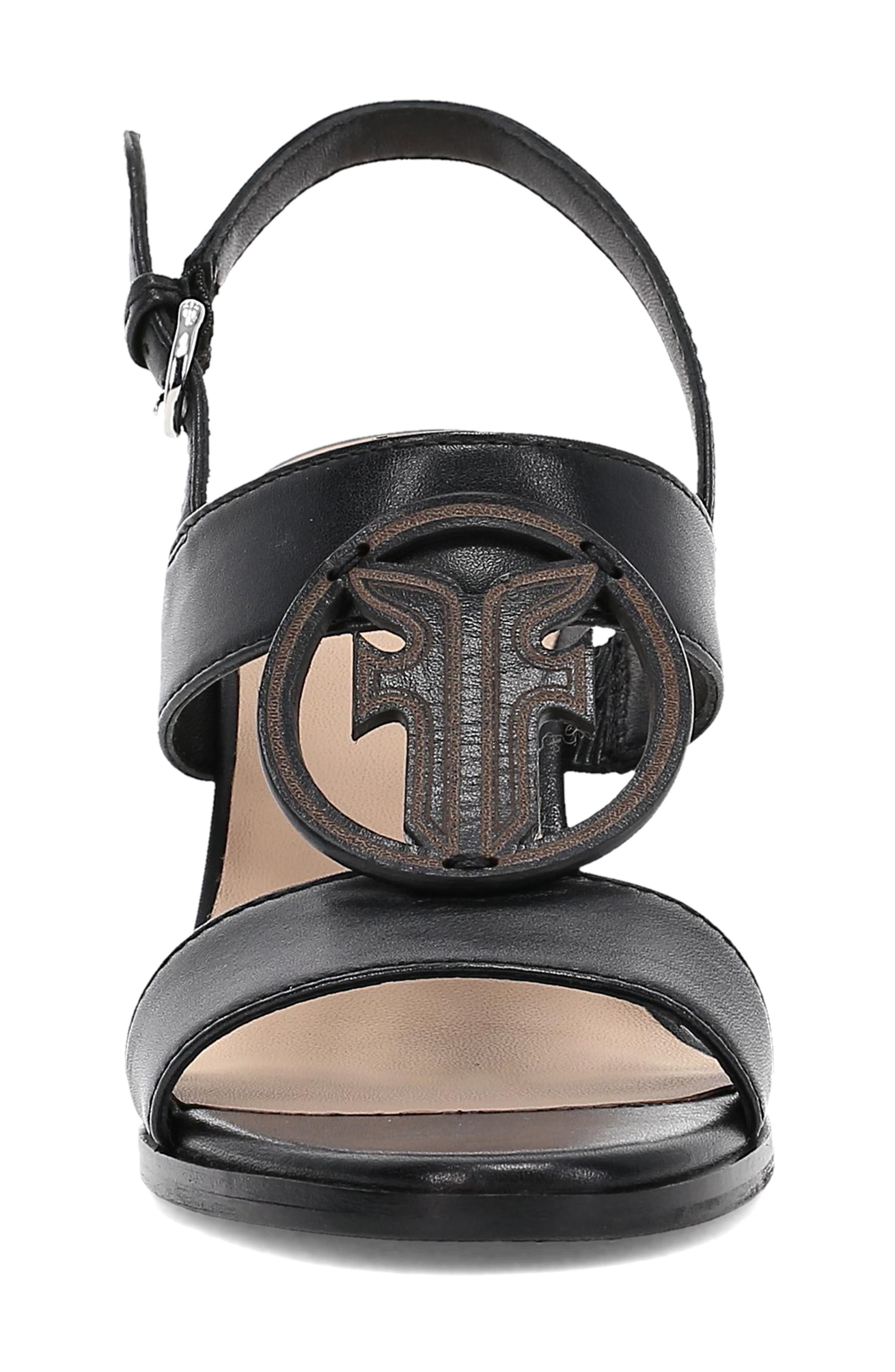 Frye Rachel Logo Slingback Wedge, Alternate, color, Black