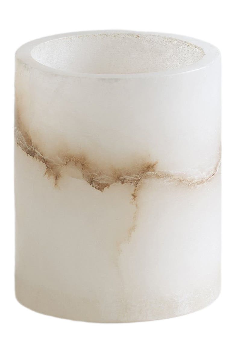 Santo Alabaster Short Votive, Main, color, White
