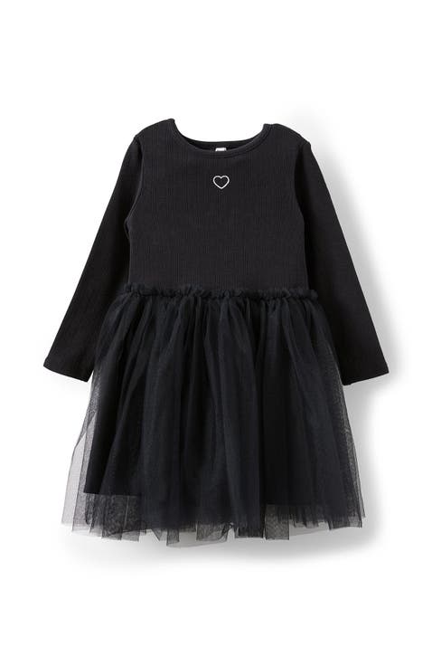 Kid's Small Dotted in Black Player Dress