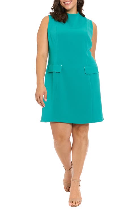 Grommet Pocket Shift Dress (Plus)