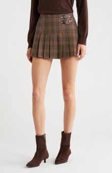 ASTR the Label Chantel Plaid Pleated Miniskirt