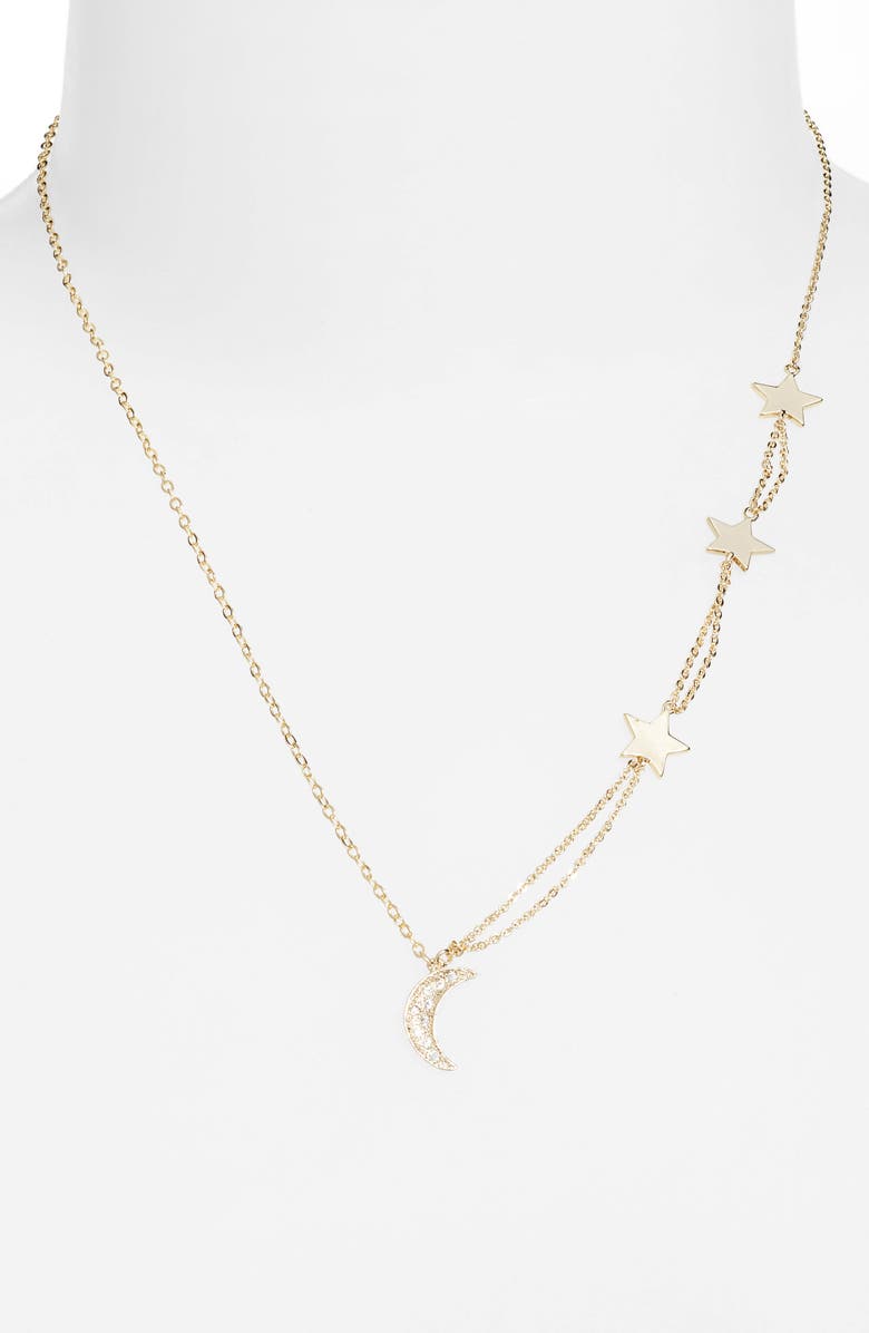 Melinda Maria Shiny Moon & Star Necklace, Alternate, color,