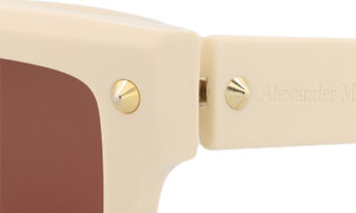Alexander Mcqueen Mcqueen 52mm Rectangular Sunglasses In Brown