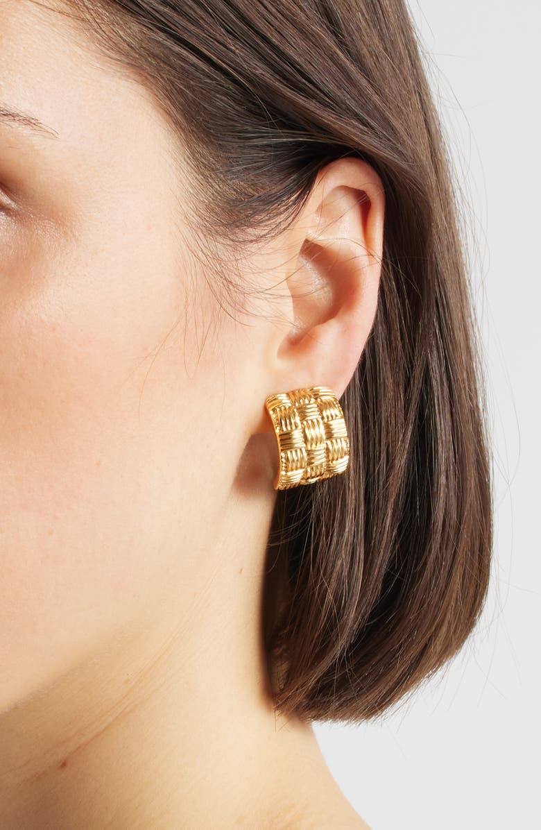 Karine Sultan Tufted Huggie Hoop Earrings, Alternate, color,