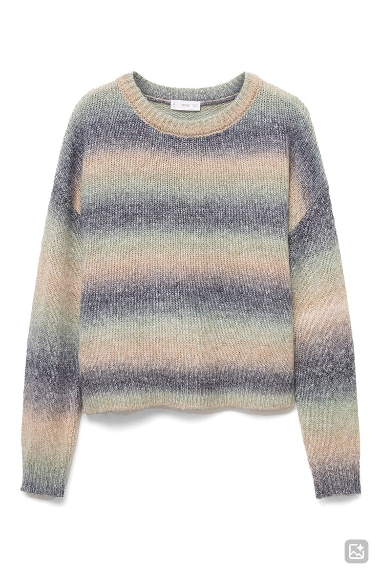 Ombré Stripe Sweater, Alternate, color, GREEN