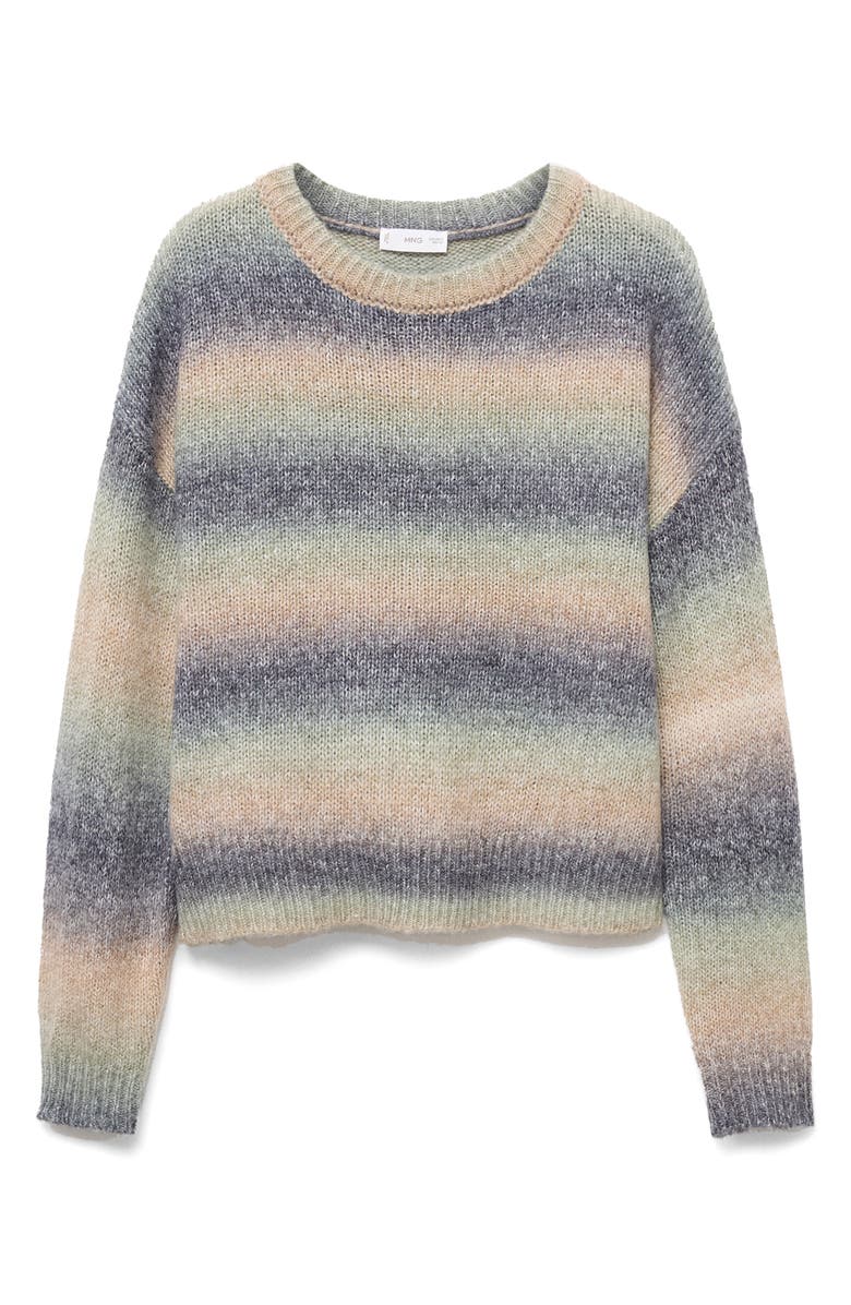 MANGO TEEN Ombré Stripe Sweater, Alternate, color, Green