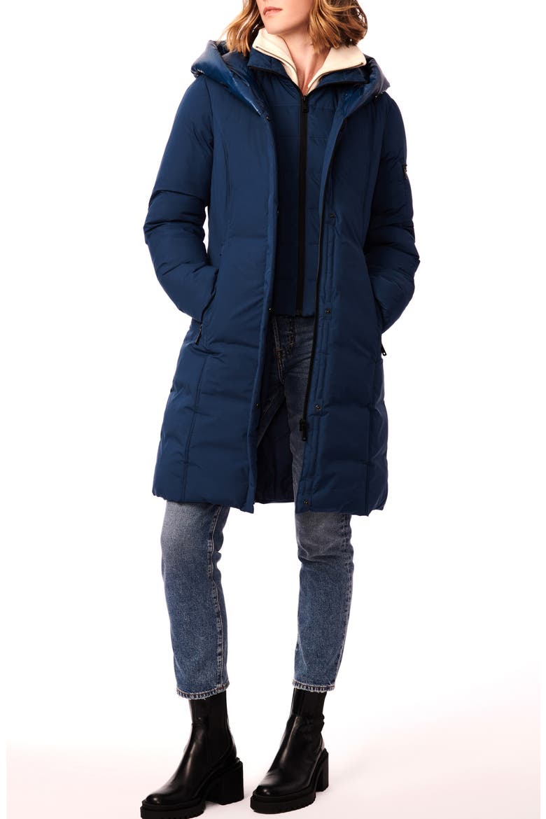 Hooded Puffer Jacket with Bib, Alternate, color, TEAL