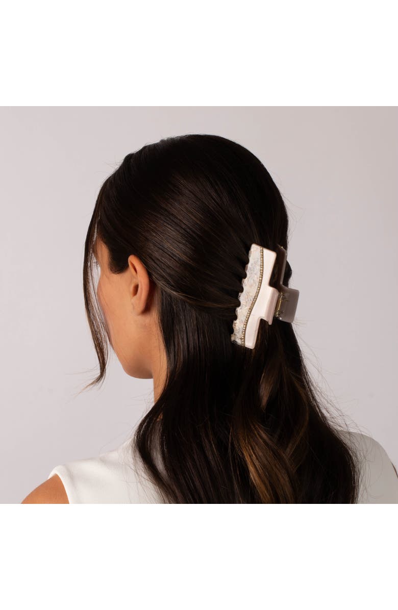 BY ADINA EDEN Rhinestone Two Tone Stone Large Claw Clip, Alternate, color, 