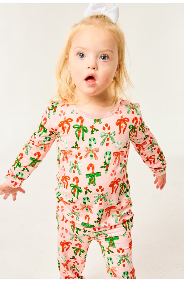 Clover Baby & Kids Long Sleeve Pajama Set - Candy Canes, Alternate, color, Candy Canes