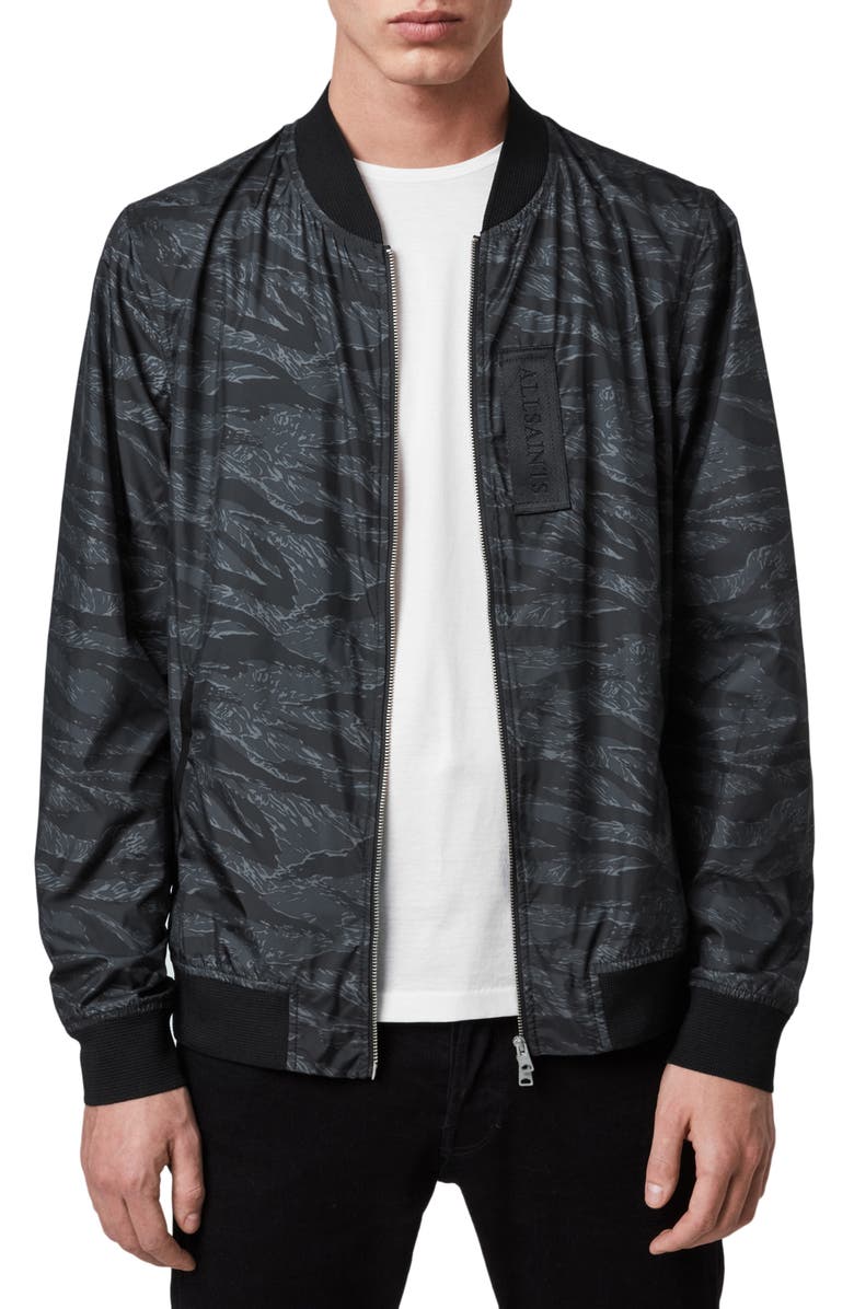 AllSaints Norton Slim Fit Bomber Jacket, Main, color,