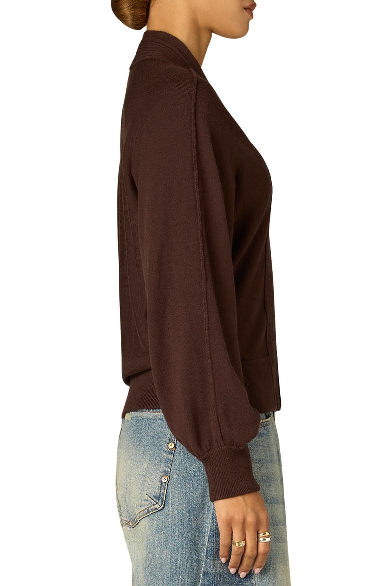 Dolman Sleeve Zip Cardigan, Alternate, color, BROWN
