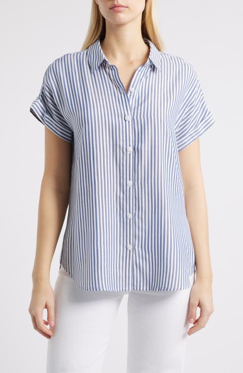 Kenzie Stripe Short Sleeve Button-Up Shirt