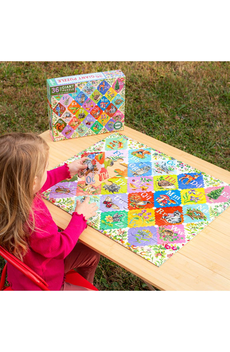 eeBoo A is for Acorn, 36 Piece Giant Floor Puzzle, 24x20 Inch ABC Woodland Jigsaw, Alternate, color, 