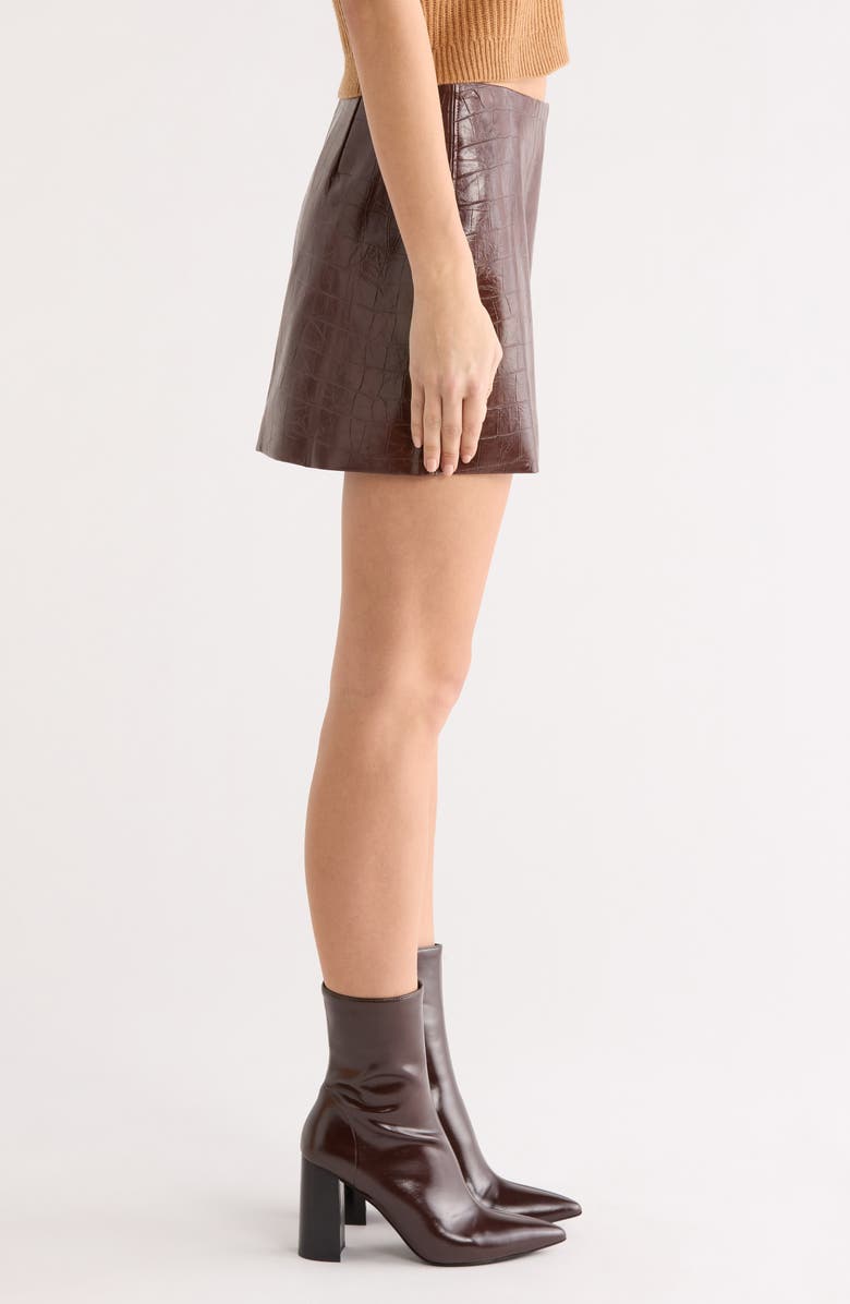 ASTR the Label Savana Faux Leather Miniskirt, Alternate, color, Brown