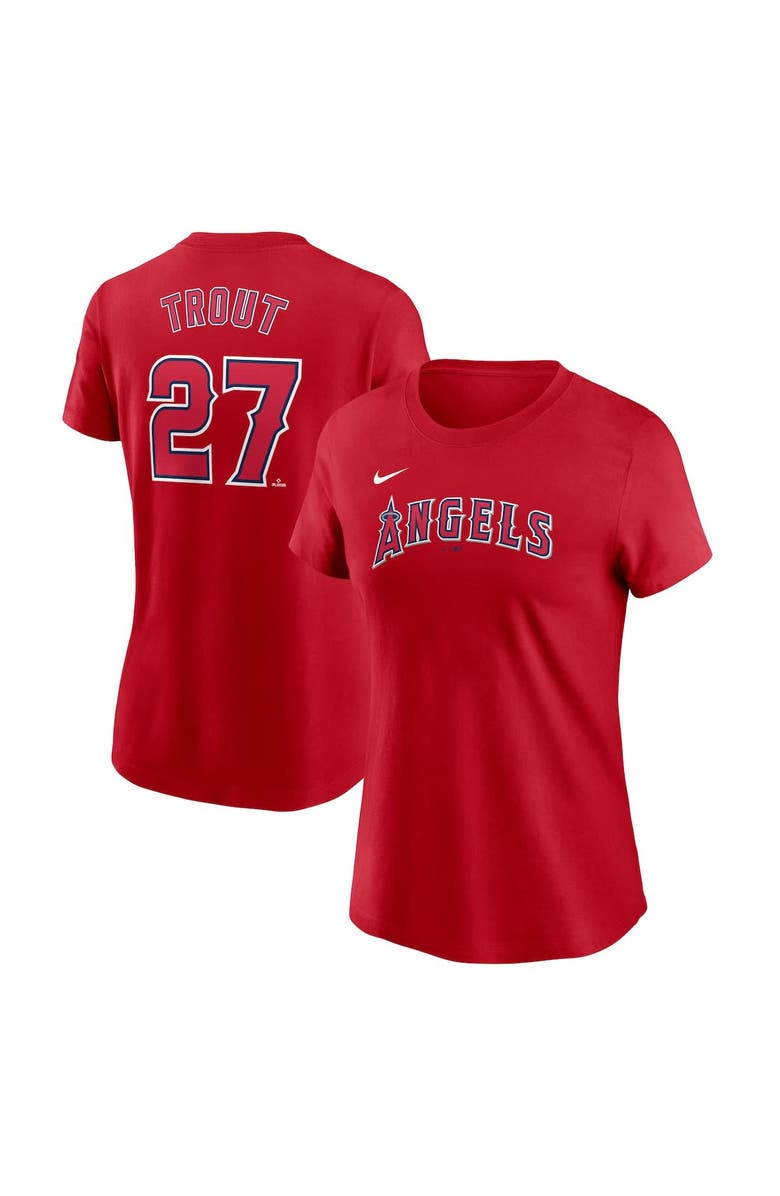 Nike Women's Nike Mike Trout Red Los Angeles Angels Fuse Name & Number T-Shirt, Alternate, color, Red