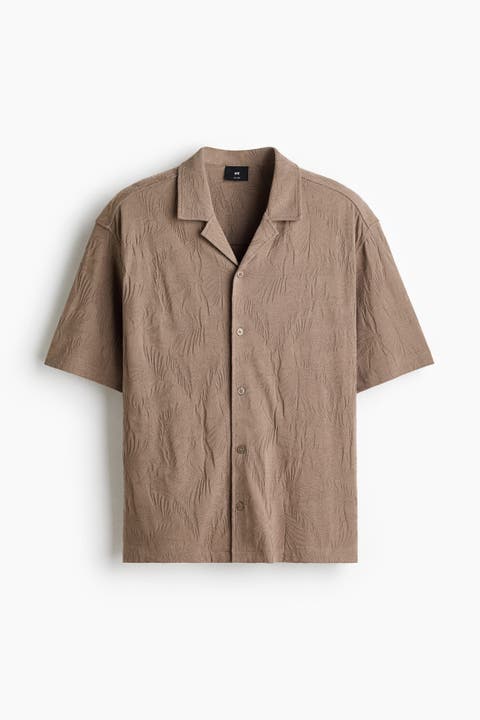 Relaxed Fit Jacquard-jersey Resort Shirt