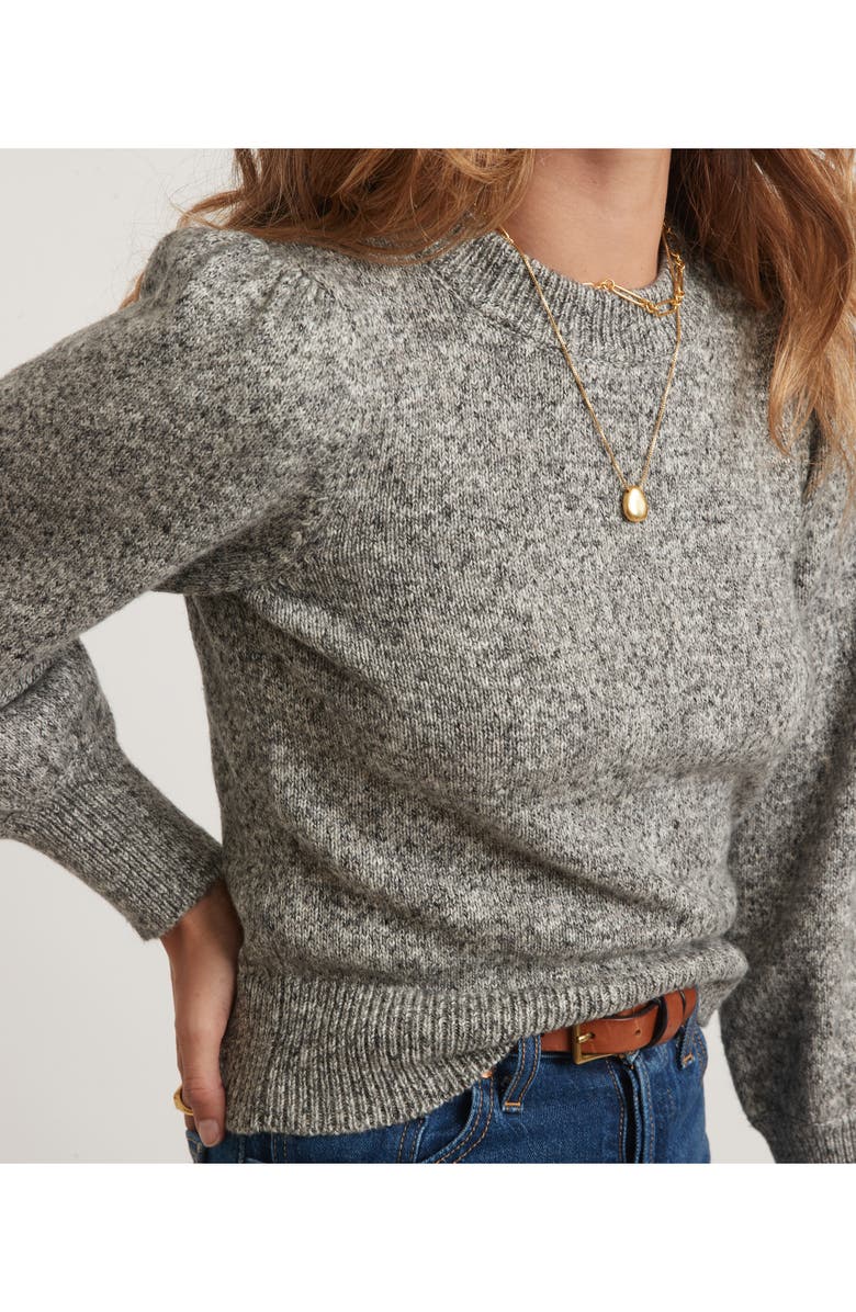 Marine Layer Alma Puff Sleeve Sweater, Alternate, color, Light Charcoal Heather