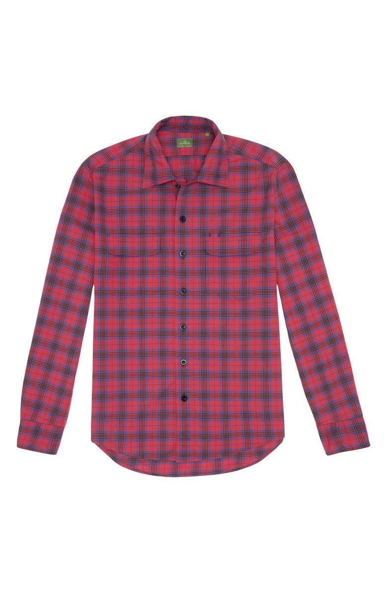 Sid Mashburn Luke Plaid Work Shirt, Alternate, color, Leslie Red Tartan