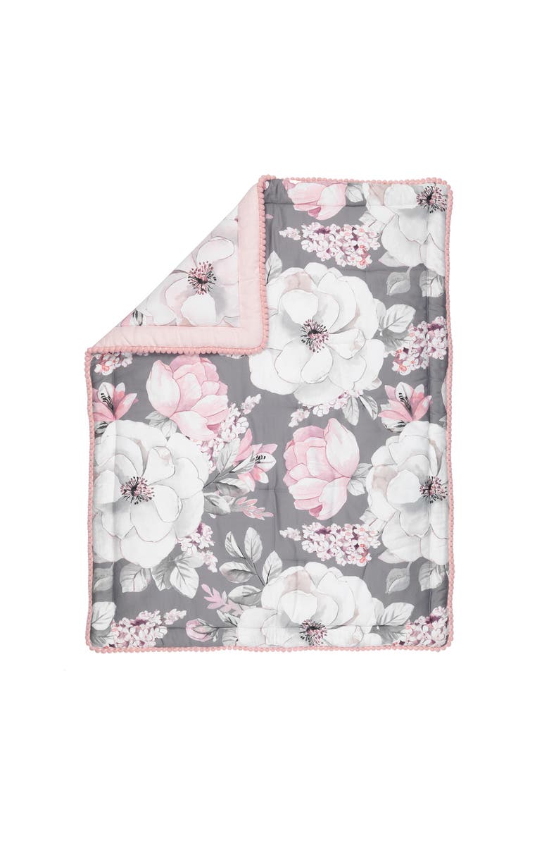 Lambs & Ivy Signature Botanical Baby Watercolor Floral 4-Piece Crib Bedding Set, Alternate, color, Pink
