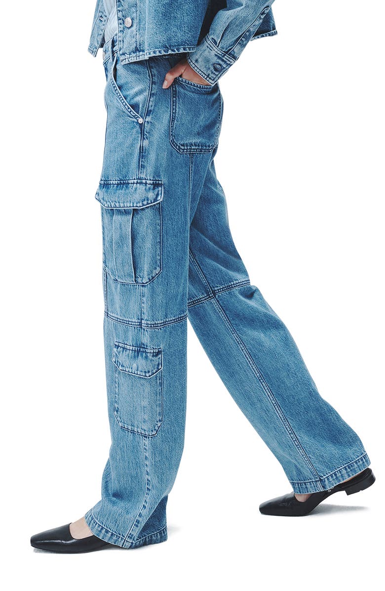 rag & bone Featherweight Cailyn Wide Leg Cargo Jeans, Alternate, color, 