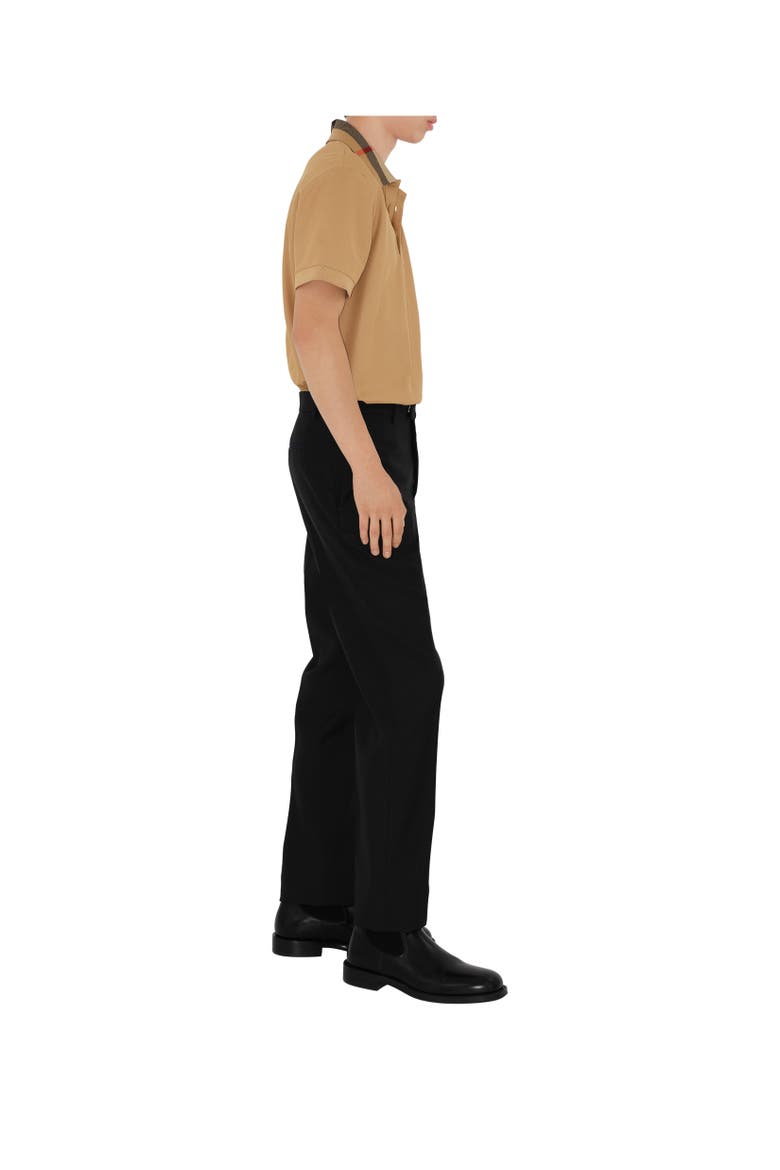 Check Collar Cotton Polo Shirt, Alternate, color, Beige