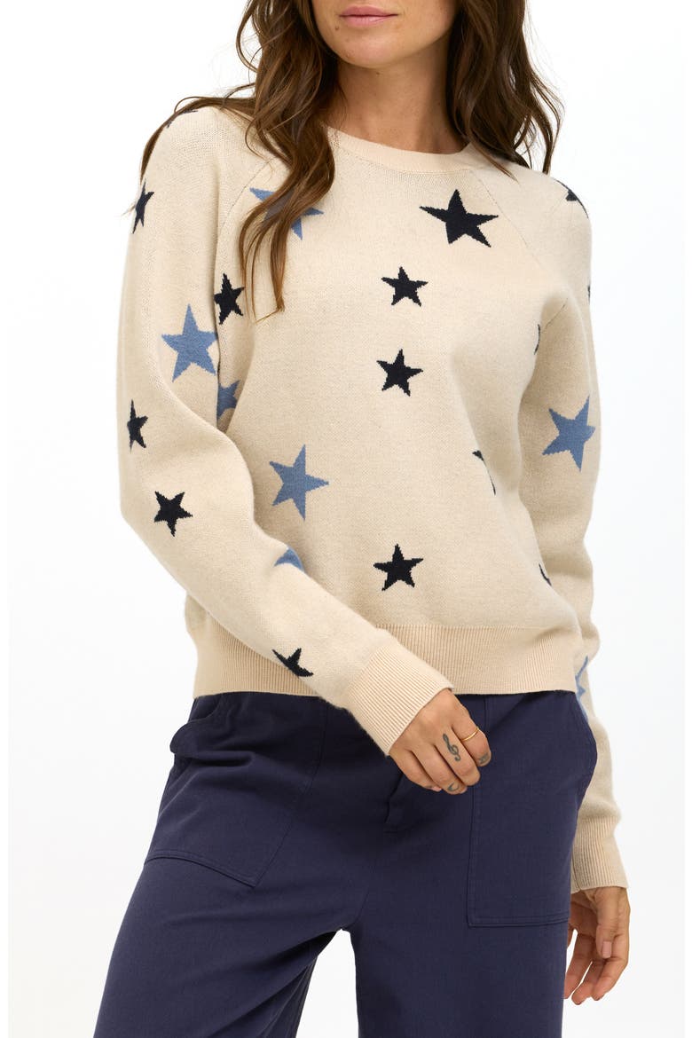 Deandra Star Sweater, Main, color, TAPIOCA / GALAXY