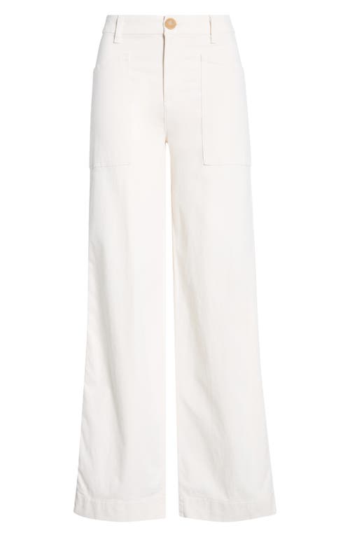 Frank & Eileen Wrap Pocket Stretch Cotton Pants In White