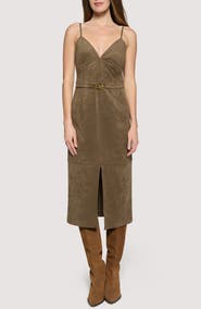 Lost + Wander Urban Fall Faux Suede Midi Dress