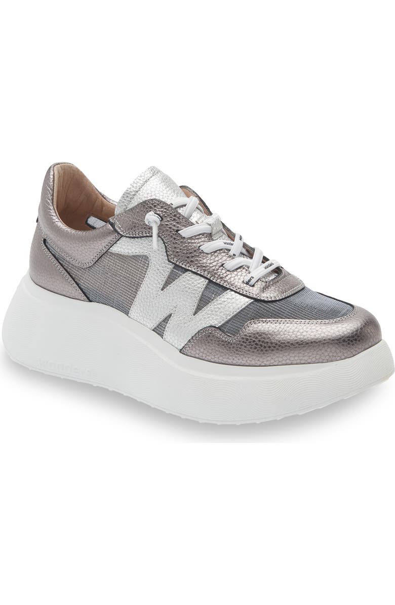 Wonders Lace-Up Platform Sneaker, Main, color, Comb.plomo