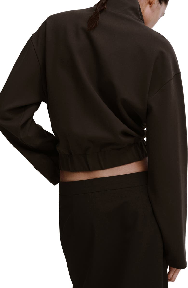 MANGO Stripe Front Zip Jacket, Alternate, color, Brown