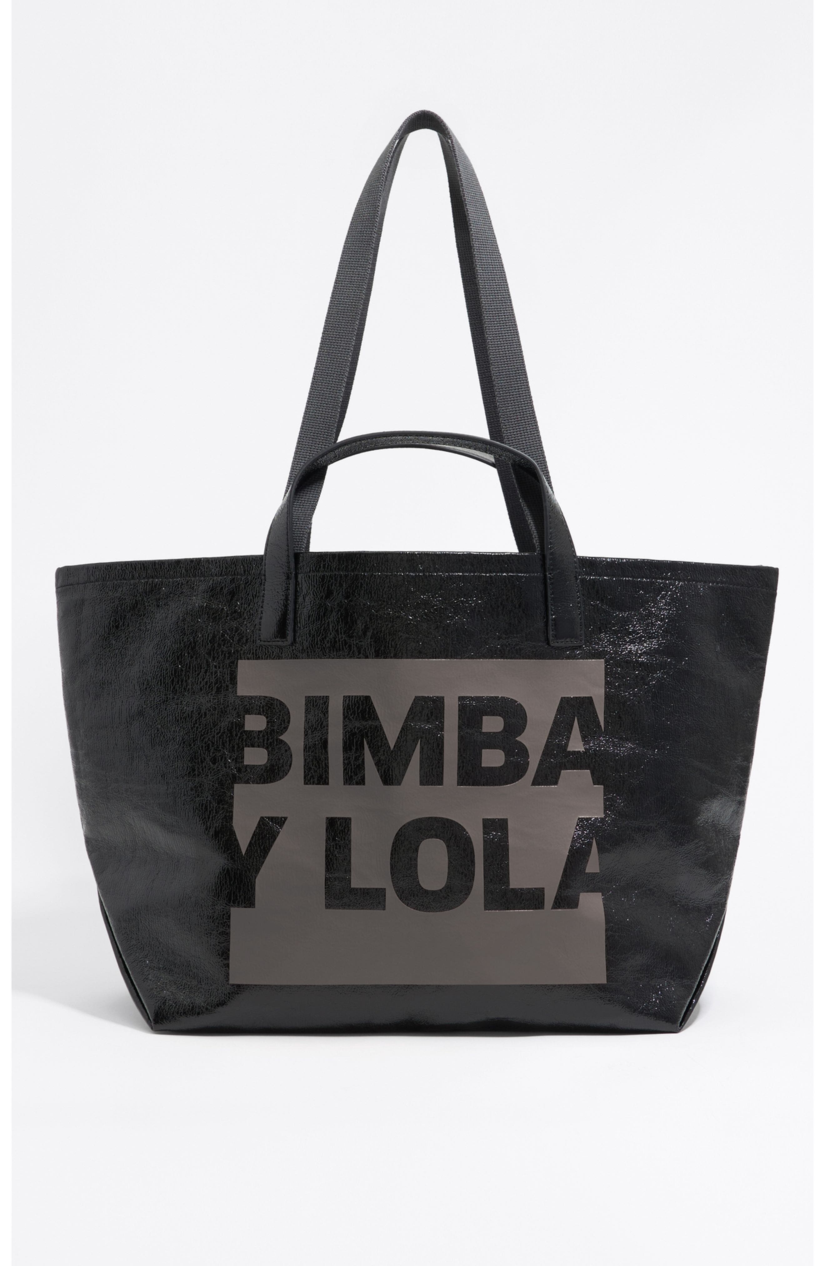 Bimba y Lola Big Shopper Bag, Main, color, Black