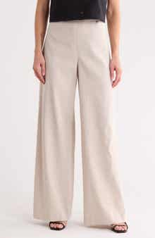 Theory Terena High Waist Linen Blend Wide Leg Pants