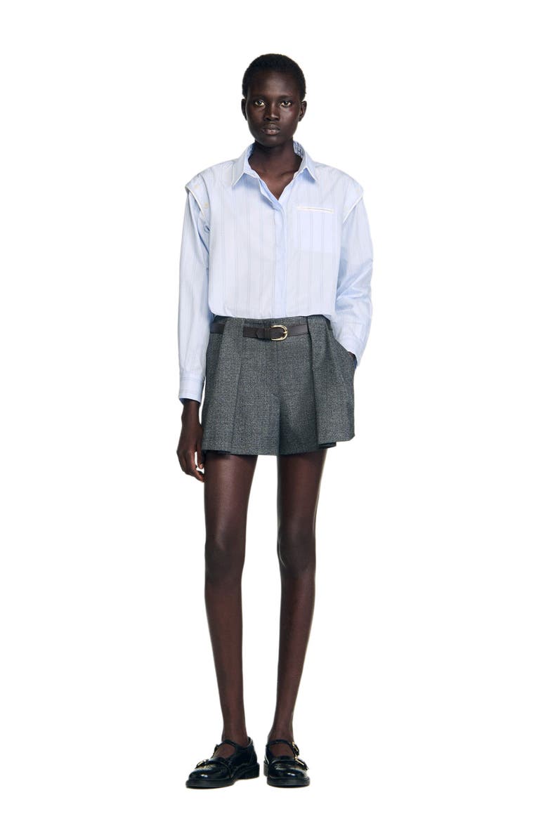 SANDRO Striped shirt, Alternate, color, Sky Blue