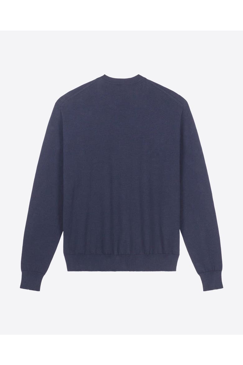 Twist Collar Cotton Sweater, Alternate, color, Sleight Blue