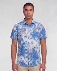 Lords of Harlech Mono Floral Mens Printed Button Up Shirt