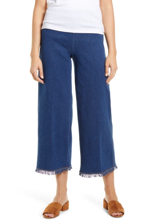 Lyssé Shiloh Palazzo Wide Leg Fringe Crop Denim Leggings