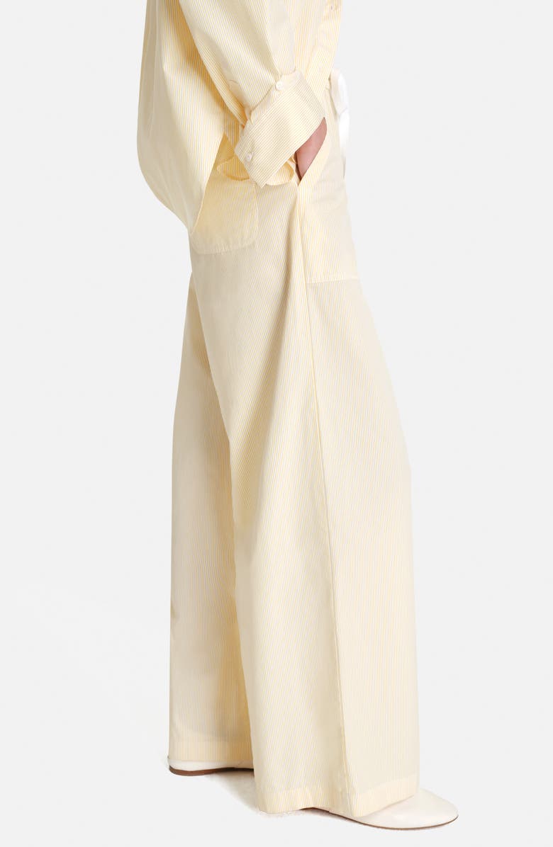 TWP Main St Tie Waist Wide Leg Pants, Alternate, color, Ivory / Yellow