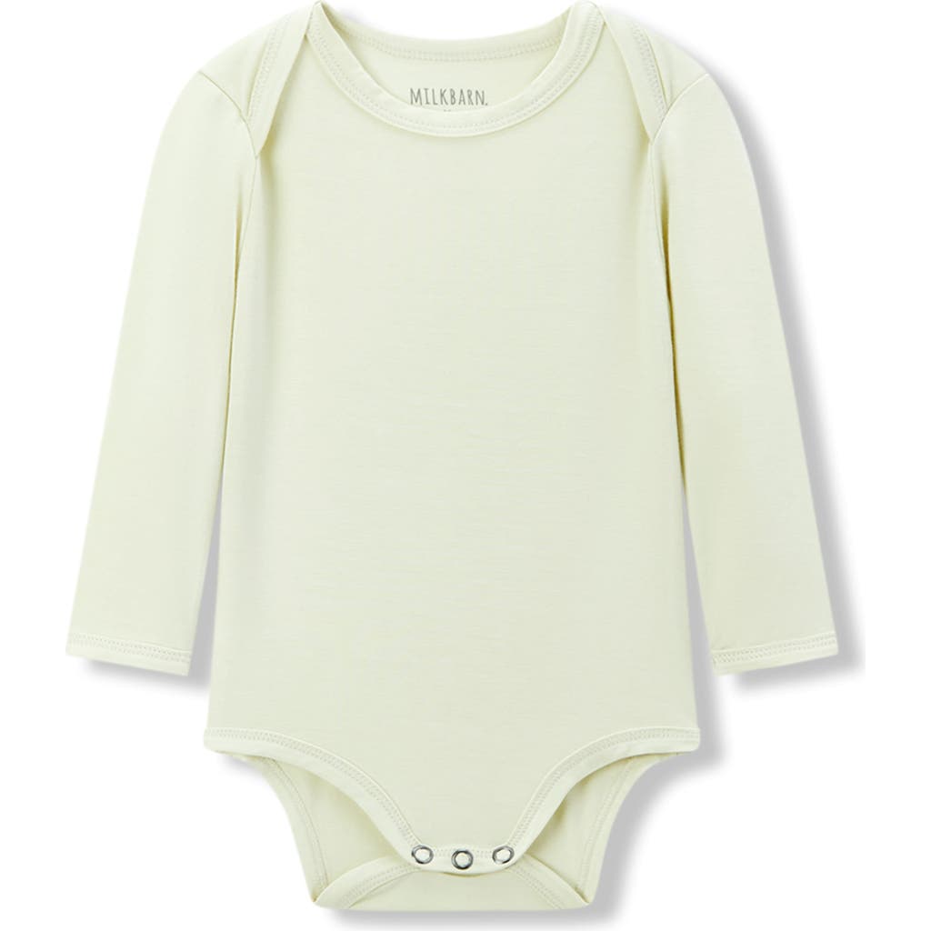 Milkbarn Luxe Solid Long Sleeve One Piece In Green