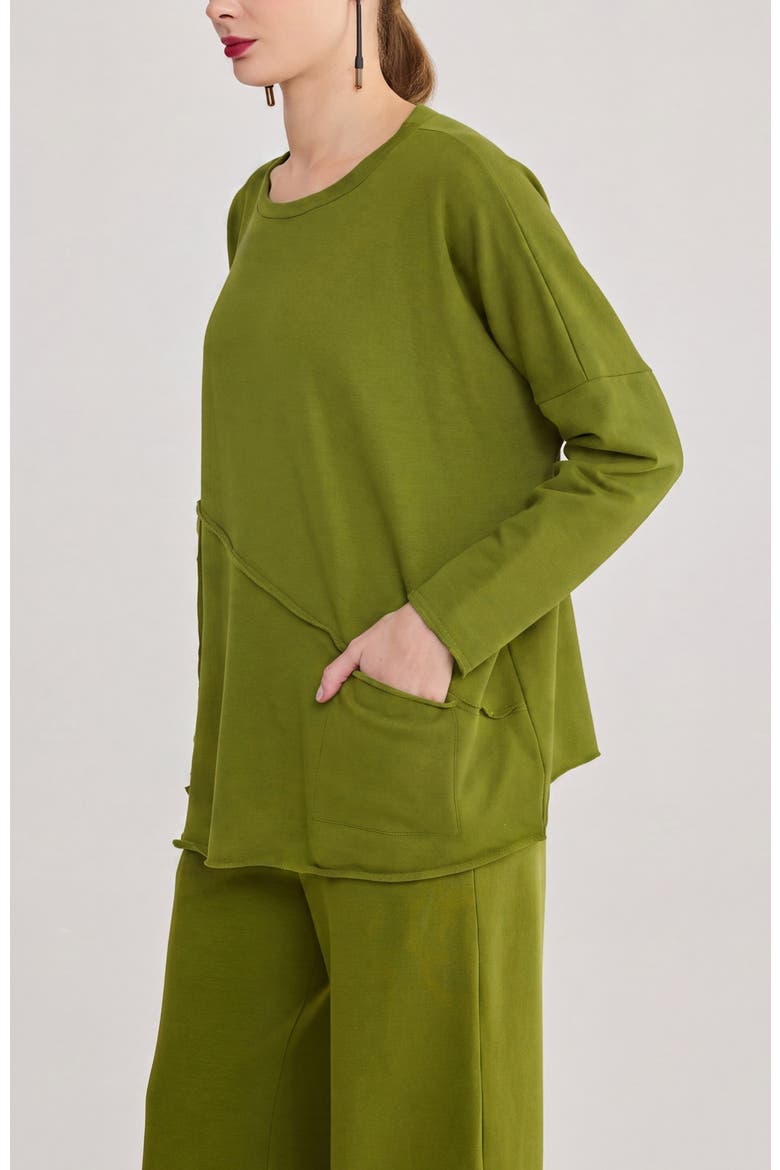 Alma Crew Neck Asymmetric Knit Top, Alternate, color, Pistachio