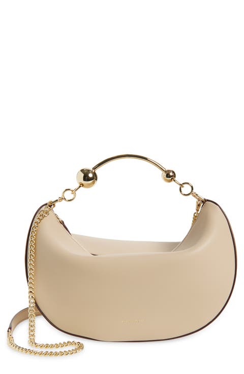 Crescent Moon Leather Shoulder Bag