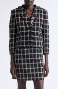Thom Browne Windowpane Check V-Neck Cardigan Jacket