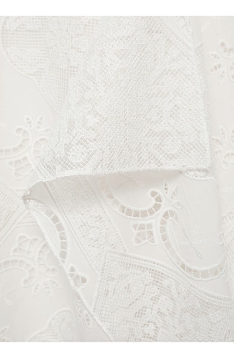 MANGO Embroidered Strappy Asymmetric Midi Dress, Alternate, color,