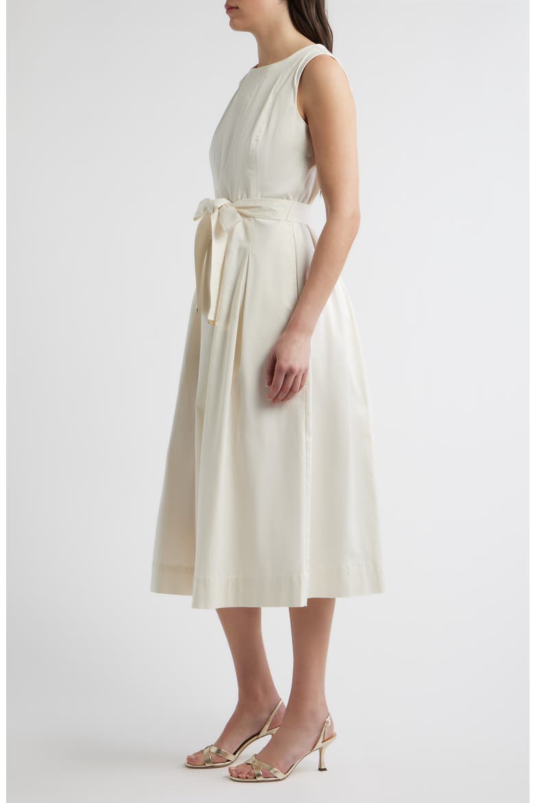 Sleeveless Stretch Cotton Midi Dress, Alternate, color, WHITE DOVE