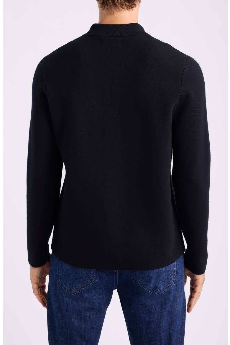 Merino Wool Blend Button Front Cardigan, Alternate, color, BLACK