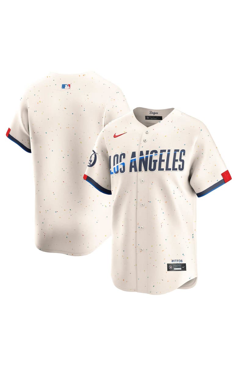 Nike Men's Nike Cream Los Angeles Dodgers City Connect Limited Jersey, Main, color,