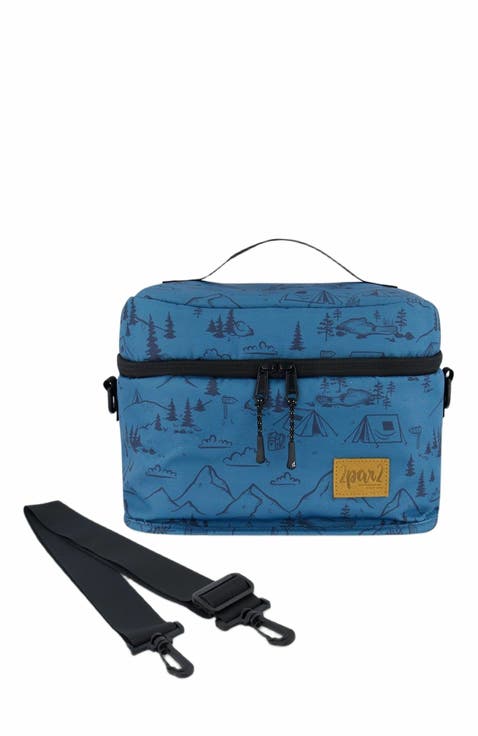 Boy's Lunch Box Blue Camping Print