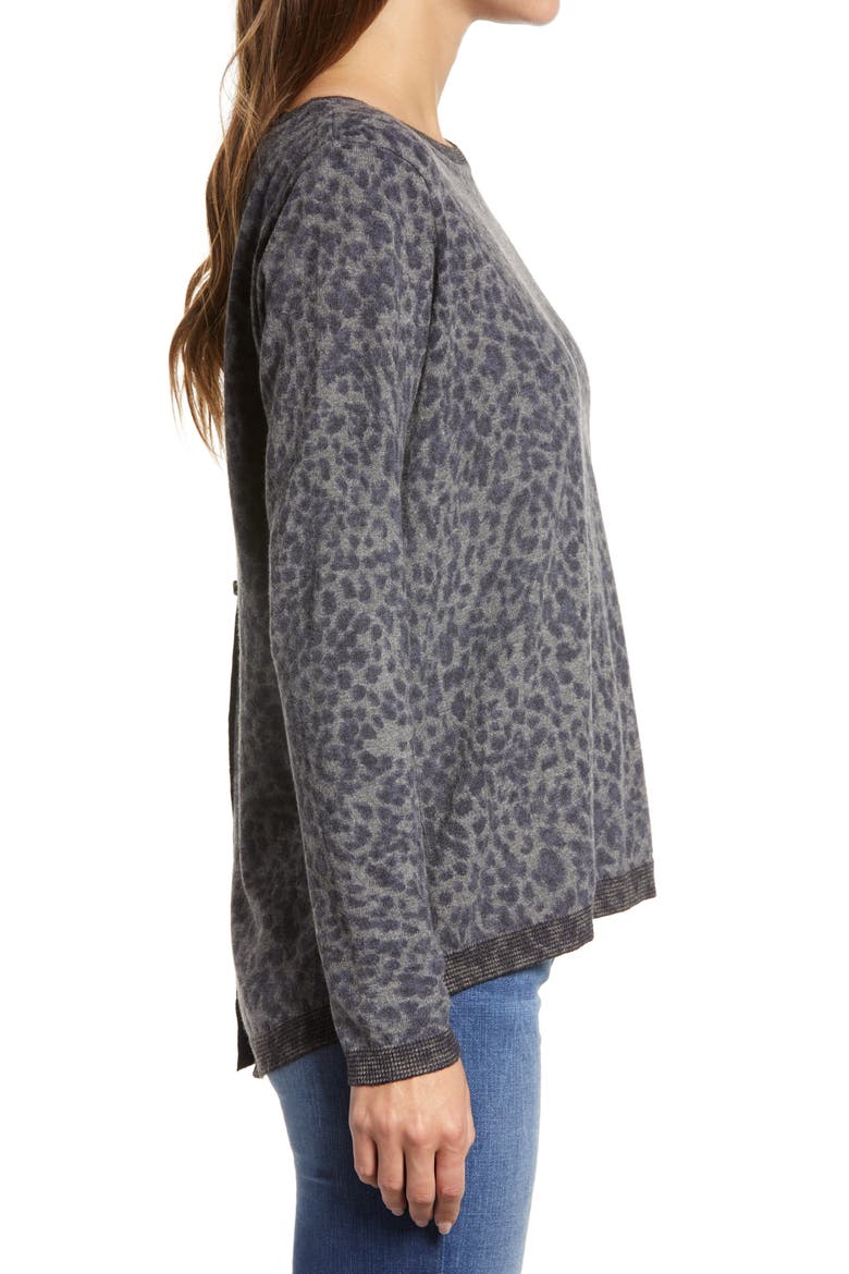 Leopard Print Sweater (Nordstrom Exclusive), Alternate, color, NAMU- NAVY MULTI