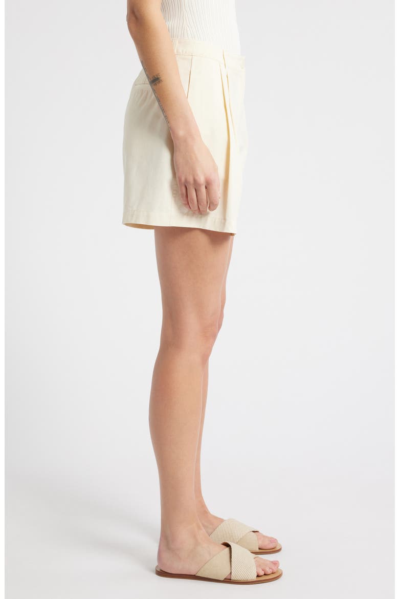 The Oceane High Waist Cotton Blend Shorts, Alternate, color, ECRU