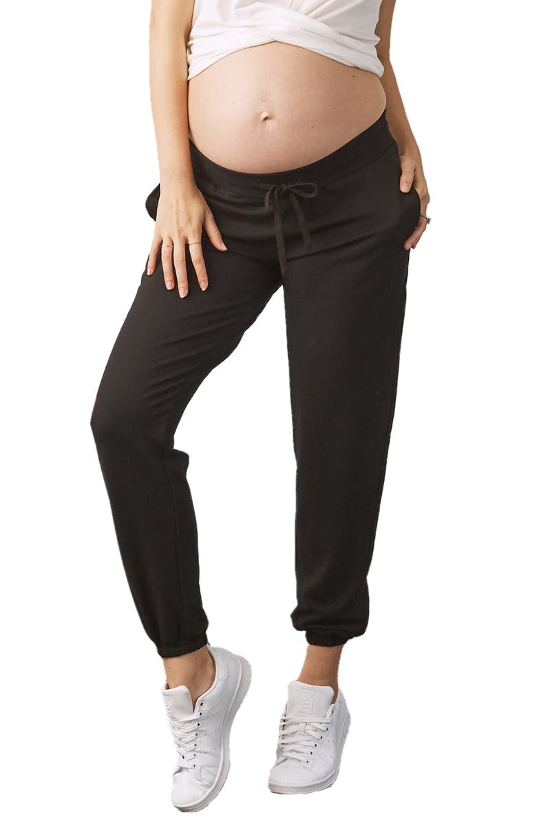 Angel Maternity Maternity Joggers, Main, color, Black